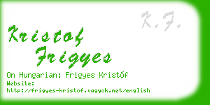 kristof frigyes business card